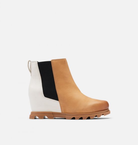 Sorel Women's Joan Of Arctic™ Wedge III Chelsea Bootie - Tawny Buff, Chalk