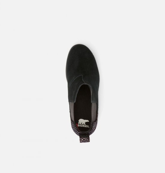 Sorel Youth Emelie™ Chelsea Bootie - Black, Sea Salt