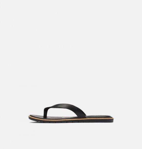 Sorel Womens Ella™ II Flip Sandal - Black, Sea Salt