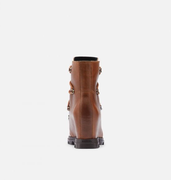 Sorel Women\'s Joan Of Arctic™ Wedge III Lace Bootie - Hazelnut Leather, Blackened Brown