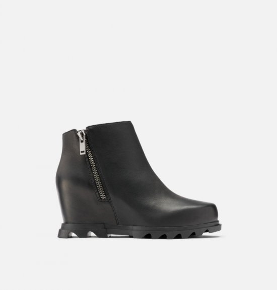 Sorel Women's Joan Of Arctic™ Wedge III Zip Wide Bootie - Black, Sea Salt