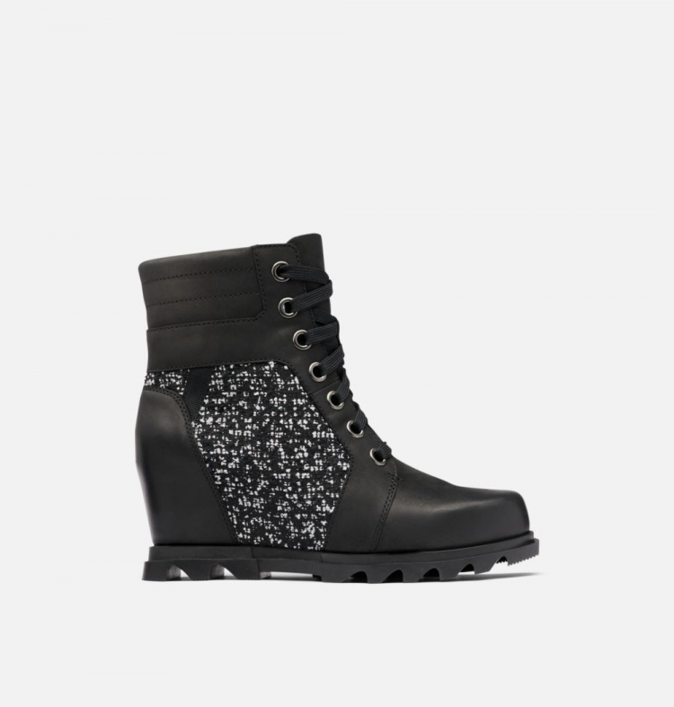Sorel Women's Joan Of Arctic™ Wedge III Lexie Bootie - Black, Sea Salt - Click Image to Close