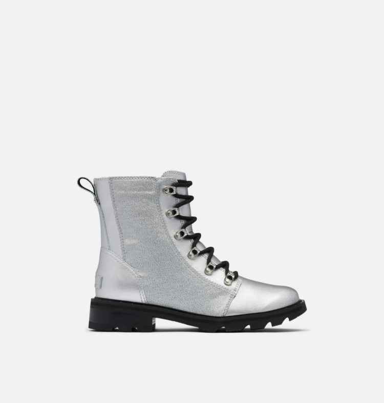Sorel Women's Lennox™ Lace Boot - Pure Silver, Black - Click Image to Close