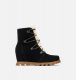 Sorel Women's Joan Of Arctic™ Wedge III Lace Cozy Bootie - Black, Sea Salt Sorel Women's Joan Of Arctic™ Wedge III Lace Cozy Bootie - Black, Sea Salt