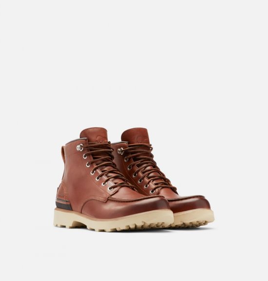 Sorel Men\'s Caribou™ Moc Boot - Dark Caramel, Oatmeal