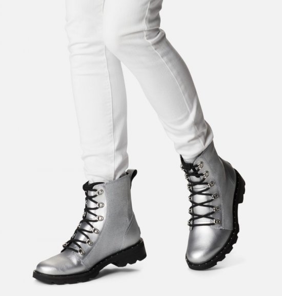 Sorel Women\'s Lennox™ Lace Boot - Pure Silver, Black