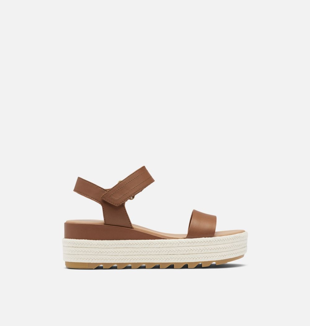 Sorel Women's Cameron™ Flatform Wedge Sandal - Velvet Tan, Chalk