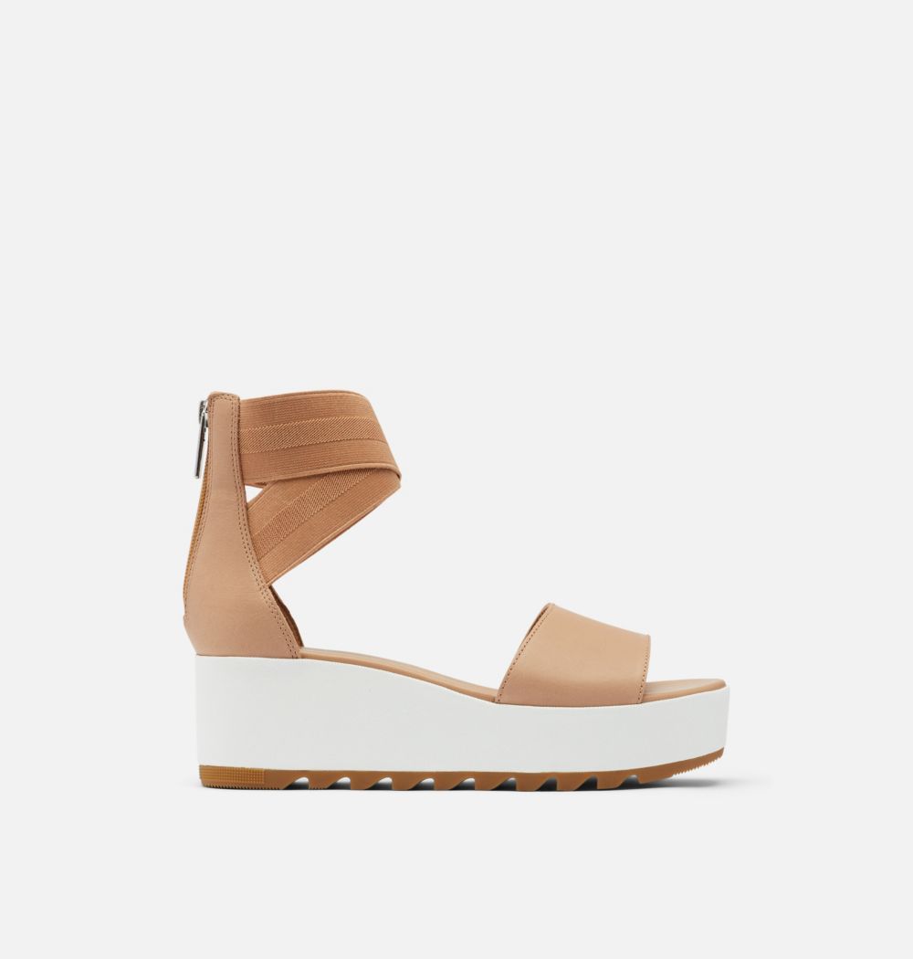 Sorel Women's Cameron™ Flatform Ankle Strap Wedge Sandal - Honest Beige