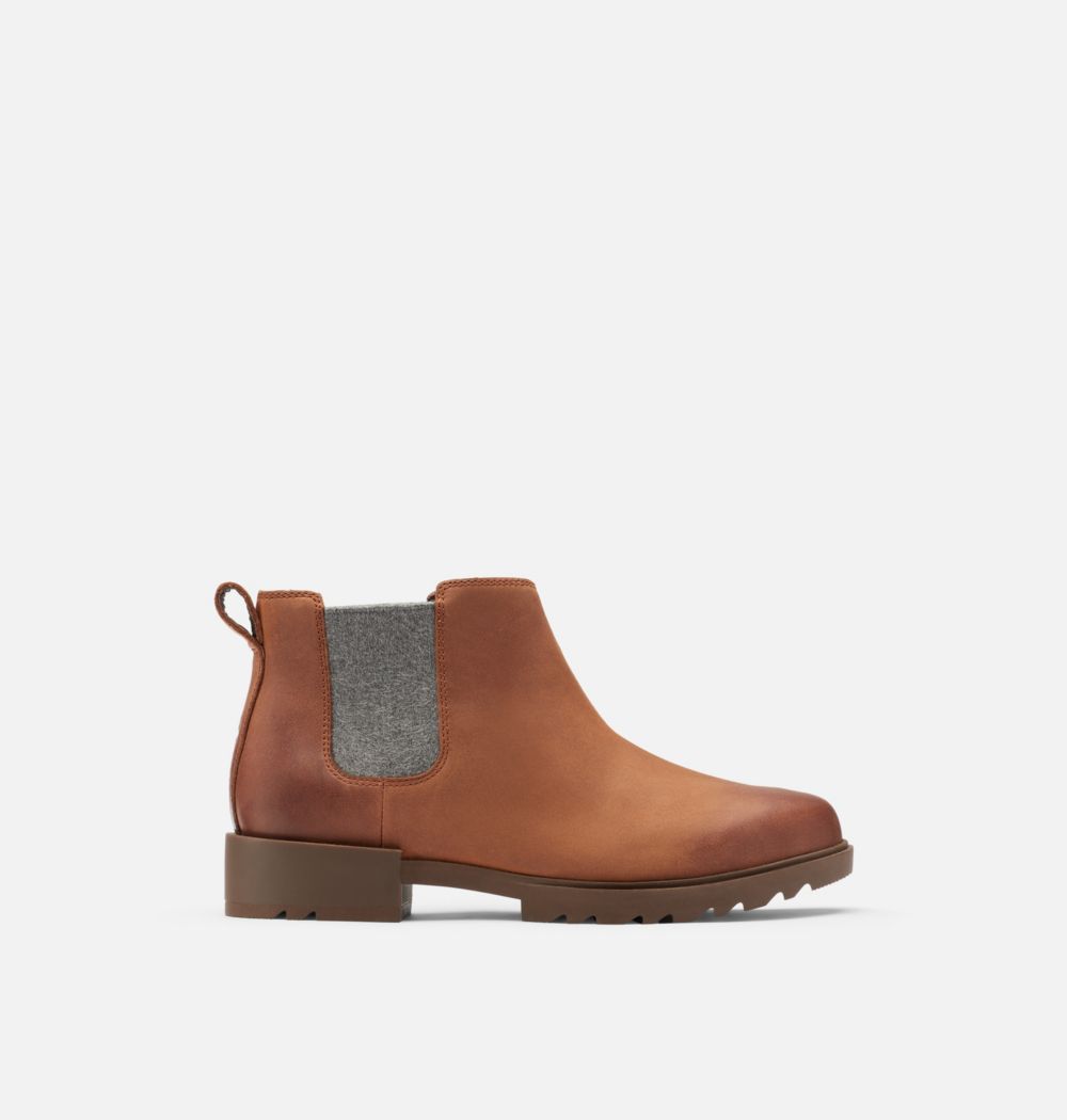 Sorel Women's Emelie™ II Chelsea Bootie - Dark Amber, Tobacco