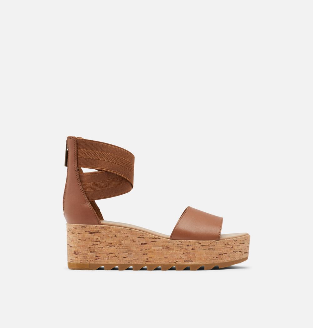 Sorel Women's Cameron™ Flatform Ankle Strap Wedge Sandal - Velvet Tan