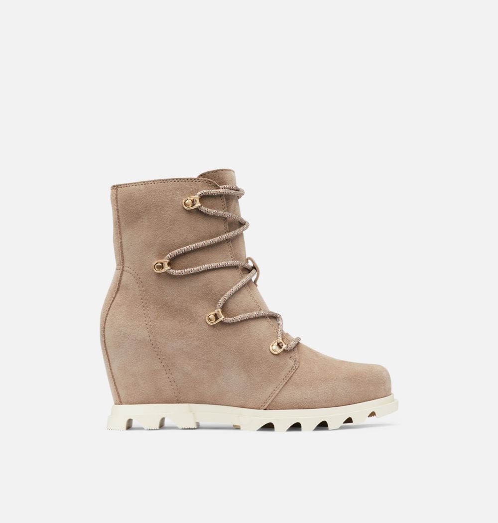 Sorel Women's Joan Of Arctic™ Wedge III Lace Bootie - Omega Taupe, Chalk