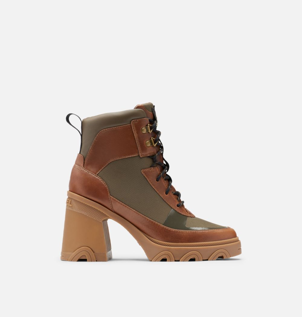 Sorel Women's Brex™ Heel Lace Bootie - Velvet Tan, Olive Green