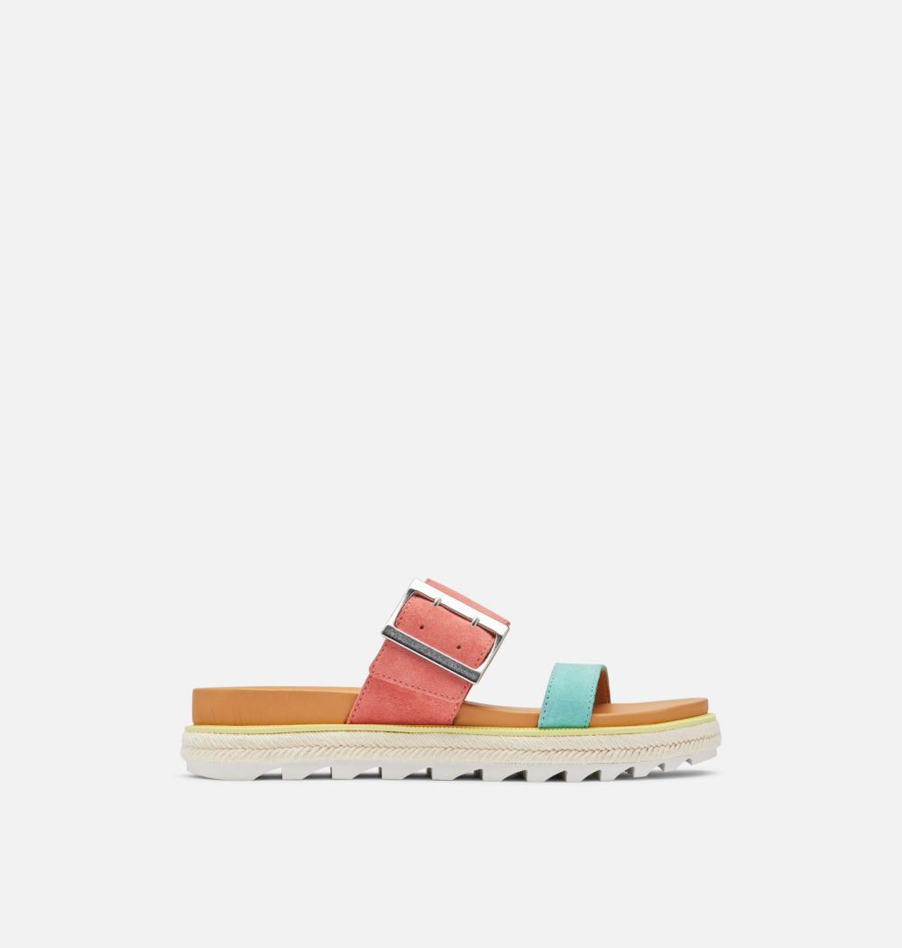 Sorel Women's Roaming™ Buckle Slide Sandal - Hot Coral, Sea Salt