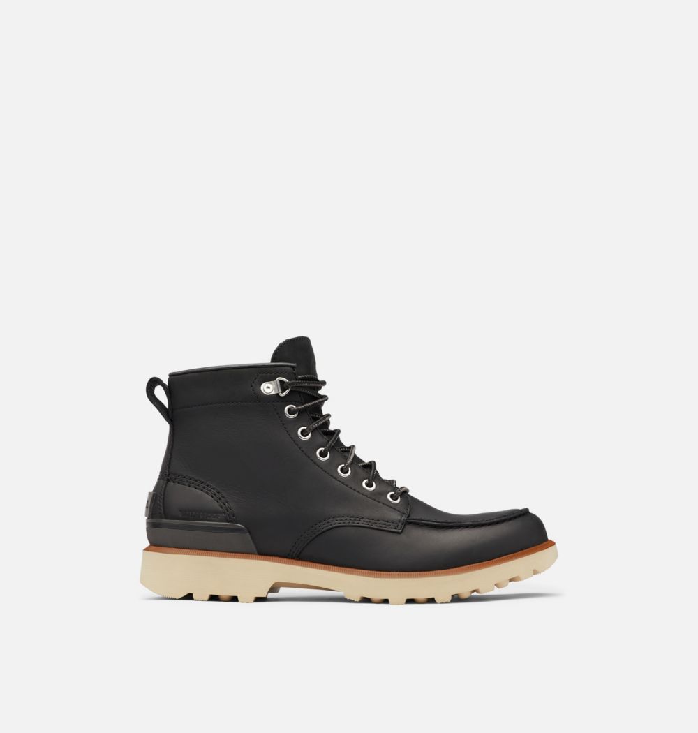Sorel Men's Caribou™ Moc Boot - Black, Oatmeal