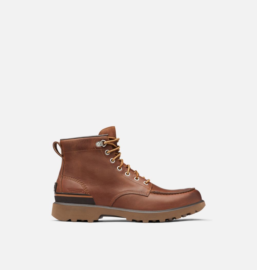 Sorel Men's Caribou™ Moc Boot - Velvet Tan, Blackened Brown
