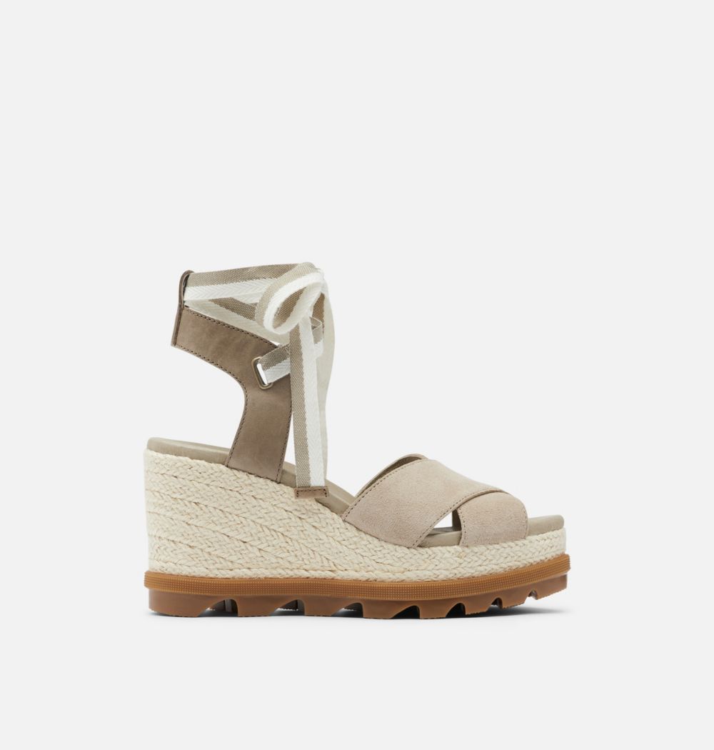 Sorel Womens Joanie™ II Hi Ankle Lace Wedge Sandal - Sandy Tan
