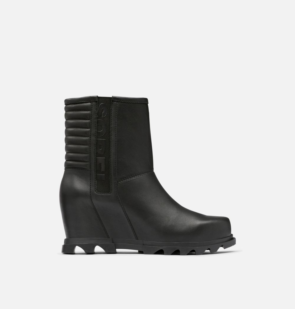 Sorel Women's Joan Of Arctic™ Wedge III Moto Bootie - Black, Sea Salt