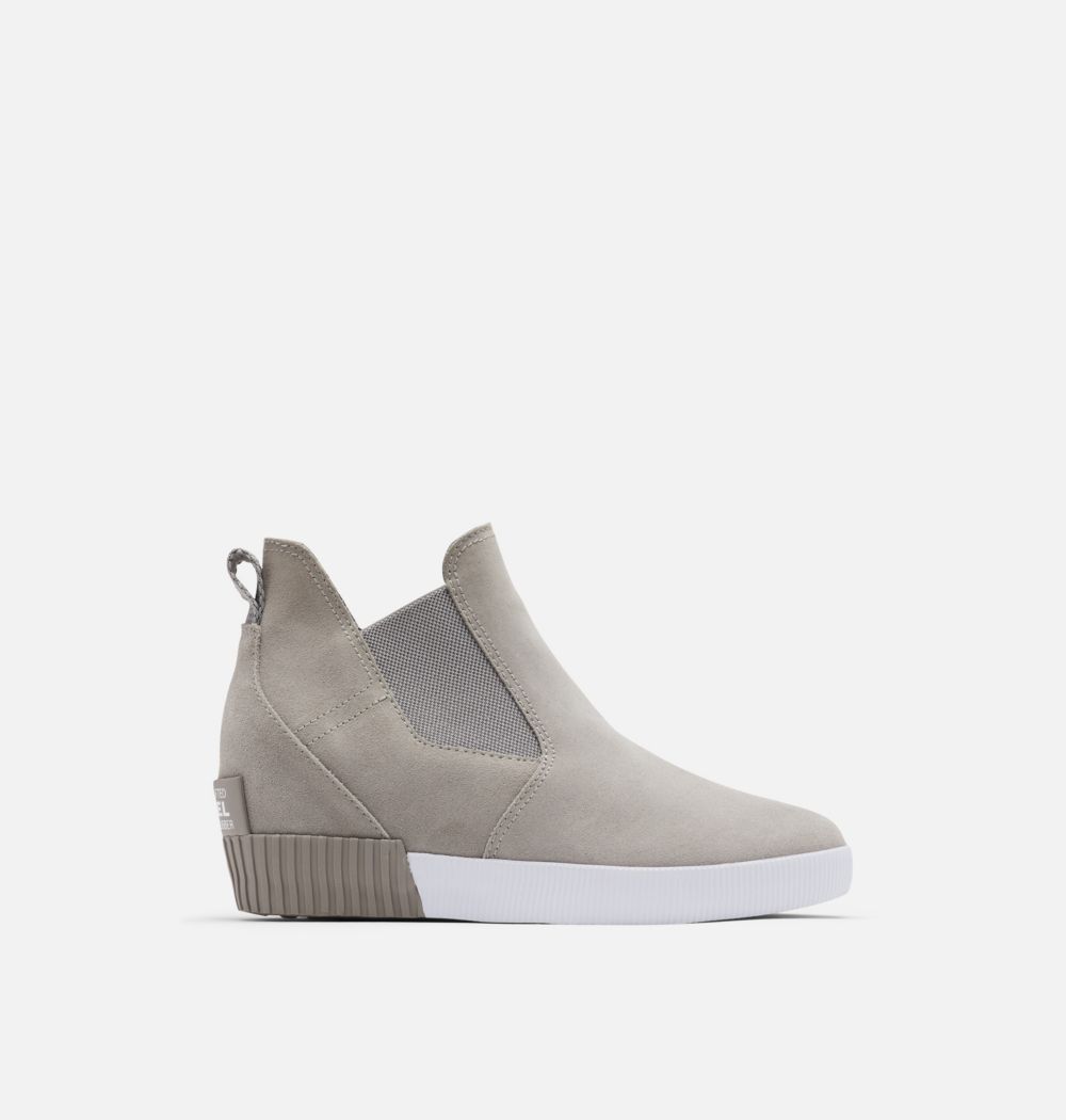 Sorel Women's Out 'N About™ Slip-On Wedge - Chrome Grey, White