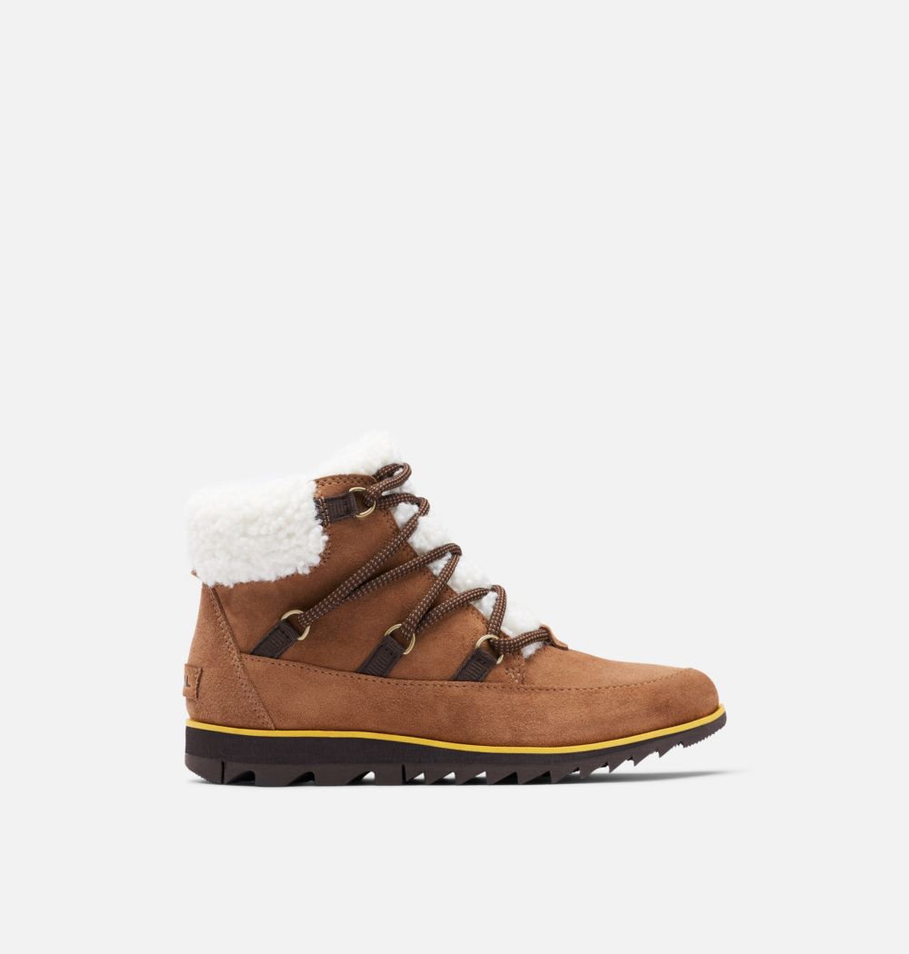 Sorel Women's Harlow™ Lace Cozy Bootie - Velvet Tan, Blackened Brown